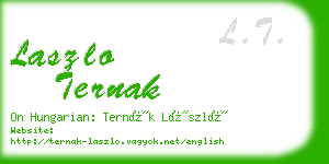 laszlo ternak business card